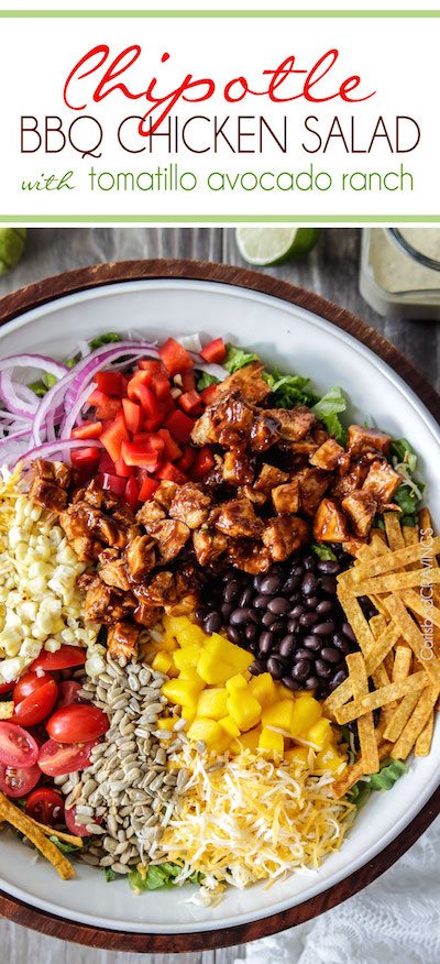 Chipotle BBQ Chicken Salad with Tomatillo Avocado Ranch - Easy Meal Plan #12