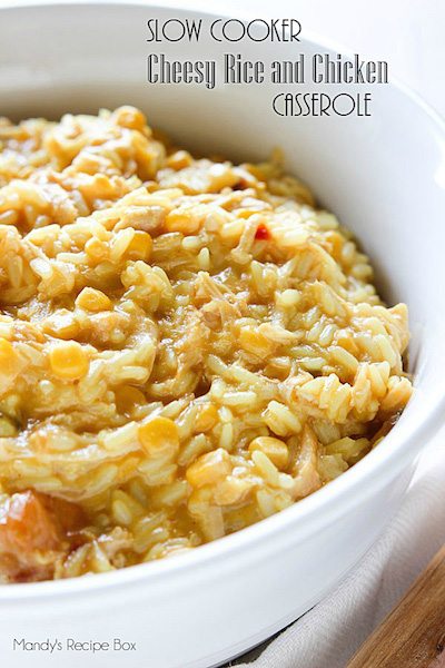 Slow Cooker Cheesy Chicken and Rice Casserole - Easy Meal Plan #22