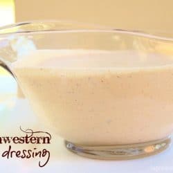 Southwestern Ranch Dressing in a dressing boat.