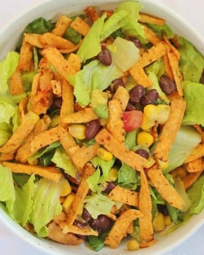 Top View of Southwestern Salad in a bowl.