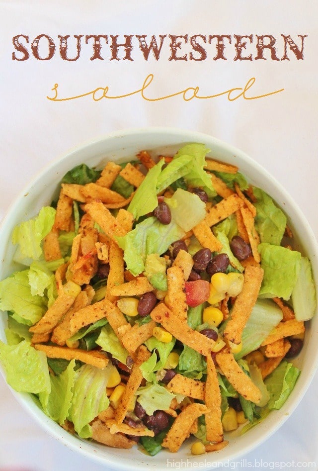 Top View of Southwestern Salad in a bowl.