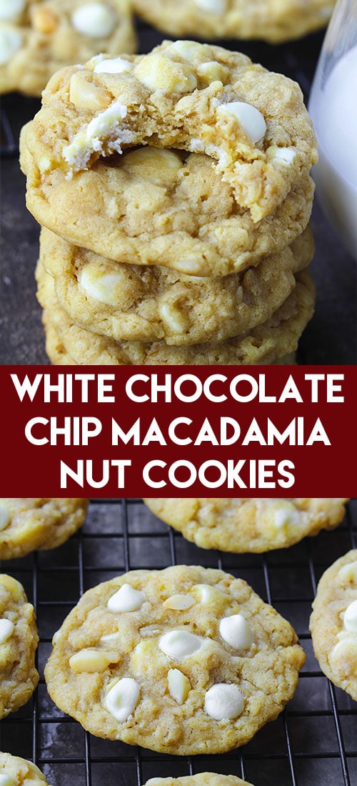 Look no further for the best White Chocolate Chip Macadamia Nut Cookies recipe! These ones are soft and chewy and everyone I know loves them! #whitechocolate #macadamia #cookies #christmascookie #cookierecipe #christmascookierecipe #softcookie #chewycookie #cookieexchange