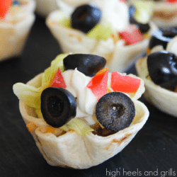 Homemade mini taco cups
