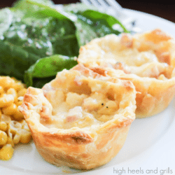 Homemade chicken cordon blue cups