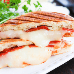 Homemade pizza panini