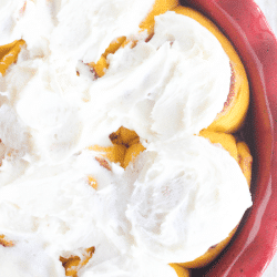 Homemade pumpkin cinnamon rolls with cream cheese frosting