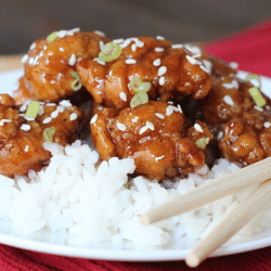 Homemade sticky sesame chicken