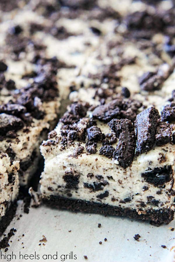 Oreo Cheesecake Bars So Easy High Heels And Grills