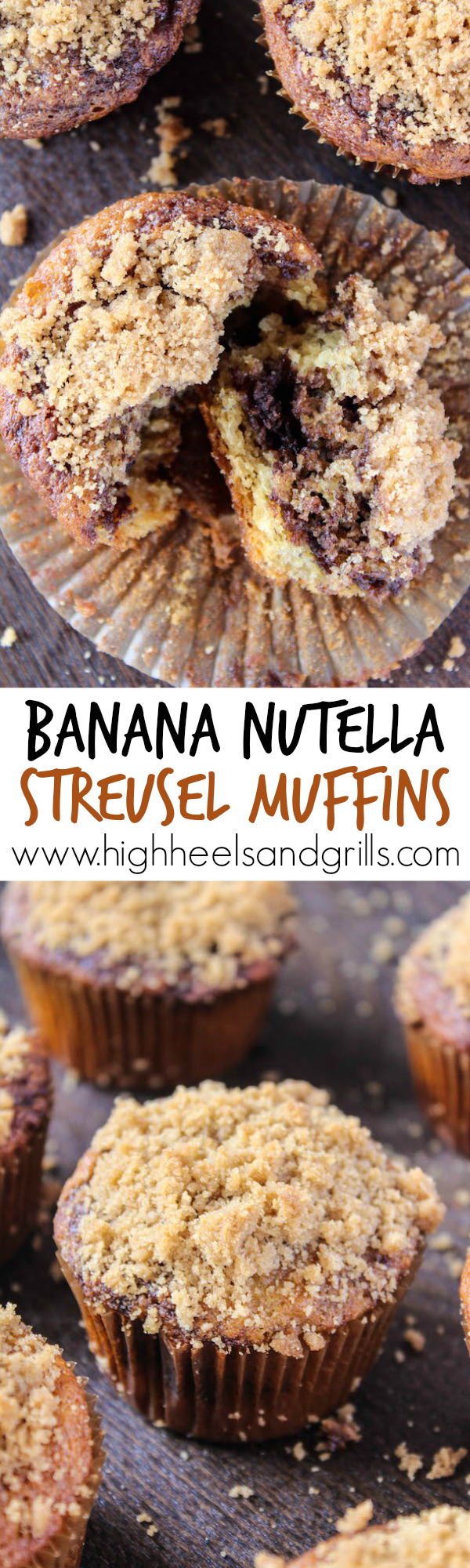 Banana Nutella Streusel Muffins Collage