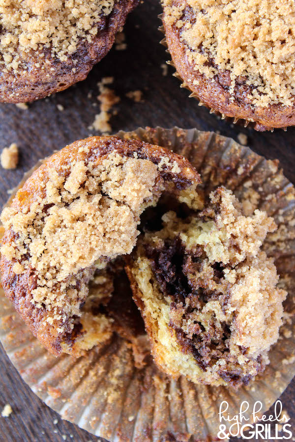 Banana Nutella Streusel Muffins | High Heels and Grills