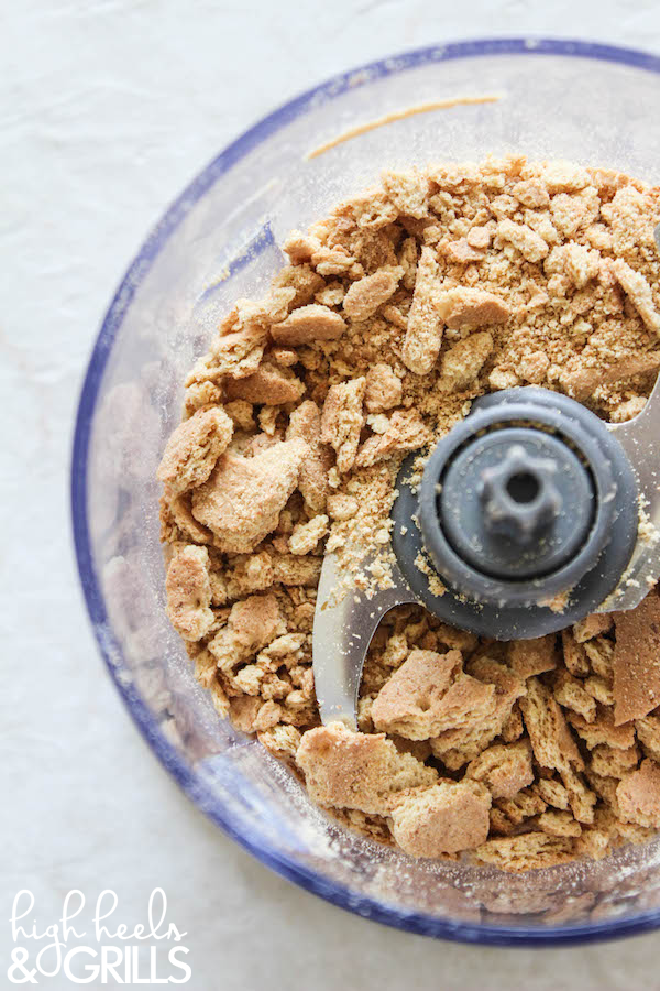 Smores Krispy Treats Recipe - Made from graham cracker crumbs instead of cereal. They taste just like a smore! Such a fun and easy, no bake, summer treat. https://www.highheelsandgrills.com/smores-krispy-treats/