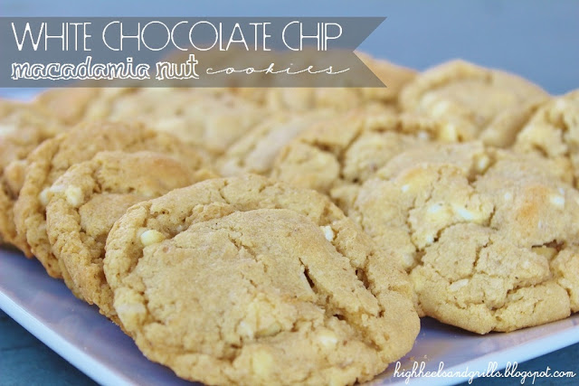 White Chocolate Chip Macadamia Nut Cookies - High Heels and Grills Weekly Dinner Meal Plan #2