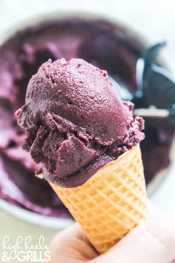 Skinny Blueberry Frozen Yogurt - Blueberries, honey, yogurt, and a squeeze of lemon. Just four ingredients to bring you this delicious dessert!