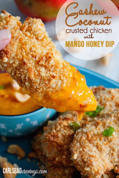 Cashew Coconut Crusted Chicken with Mango Honey Dip - Easy Meal Plan Sunday #2