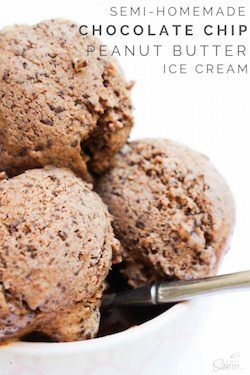Chocolate Chip Peanut Butter Ice Cream - 50 Ice Cream Recipes Roundup