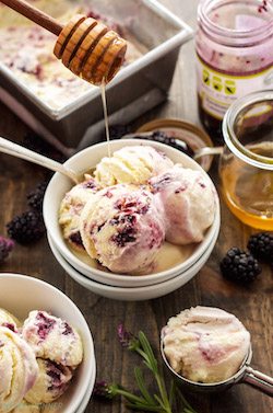 Honey Blackberry Lavender Ice Cream - 50 Ice Cream Recipes Roundup