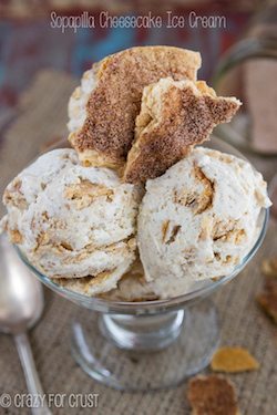 Sopapilla Cheesecake Ice Cream - 50 Ice Cream Recipes Roundup