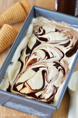 Fudge Ripple Ice Cream - 50 Ice Cream Recipes Roundup