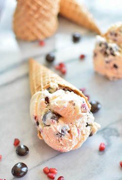 Dark Chocolate Pomegranate Ice Cream - 50 Ice Cream Recipes Roundup