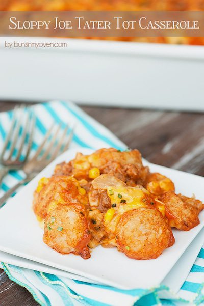 Sloppy Joe Tater Tot Casserole - Easy Meal Plan Sunday #6