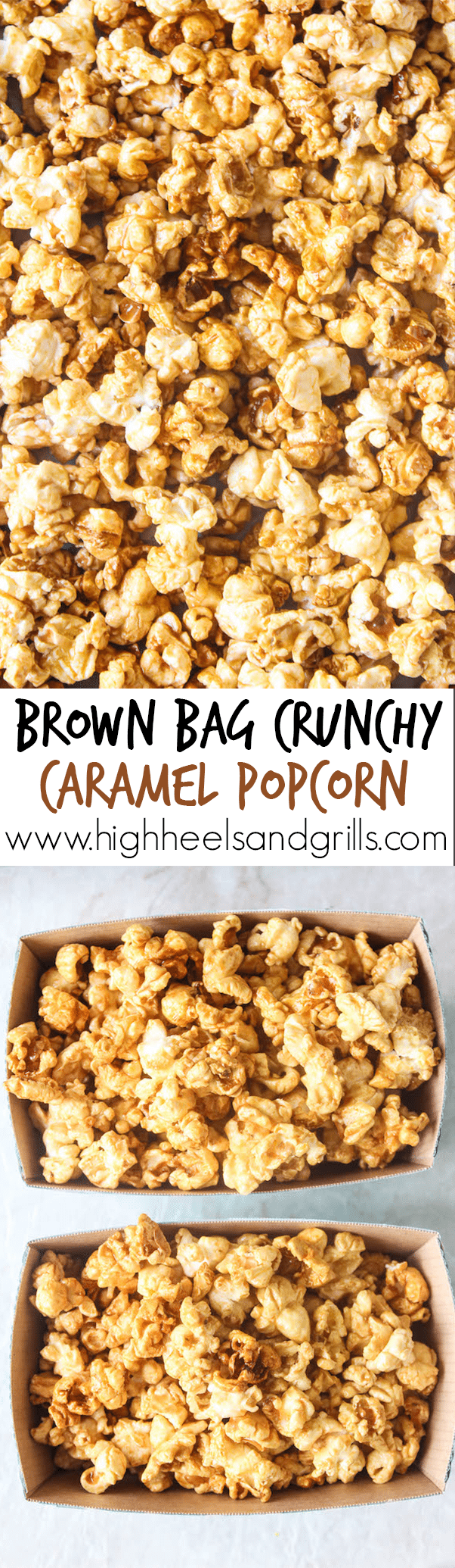 Brown Bag Crunchy Caramel Popcorn - This caramel popcorn is made using just your microwave and is easy, buttery, and delicious.