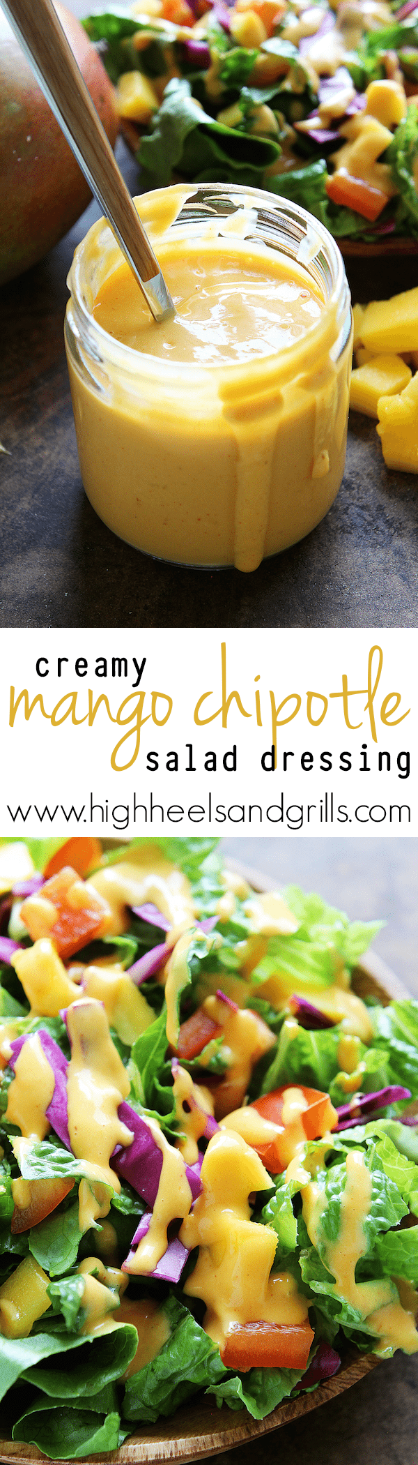 Creamy Mango Chipotle Salad Dressing Collage