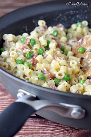 Creamy Pasta with Bacon and Peas - 30 Minute Back to School Meals