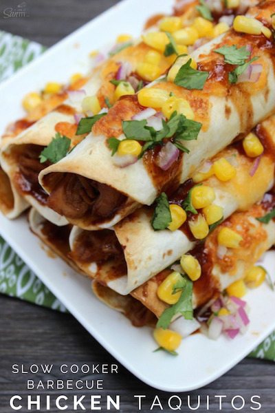 Slow Cooker Barbecue Chicken Taquitos - Easy Meal Plan #7
