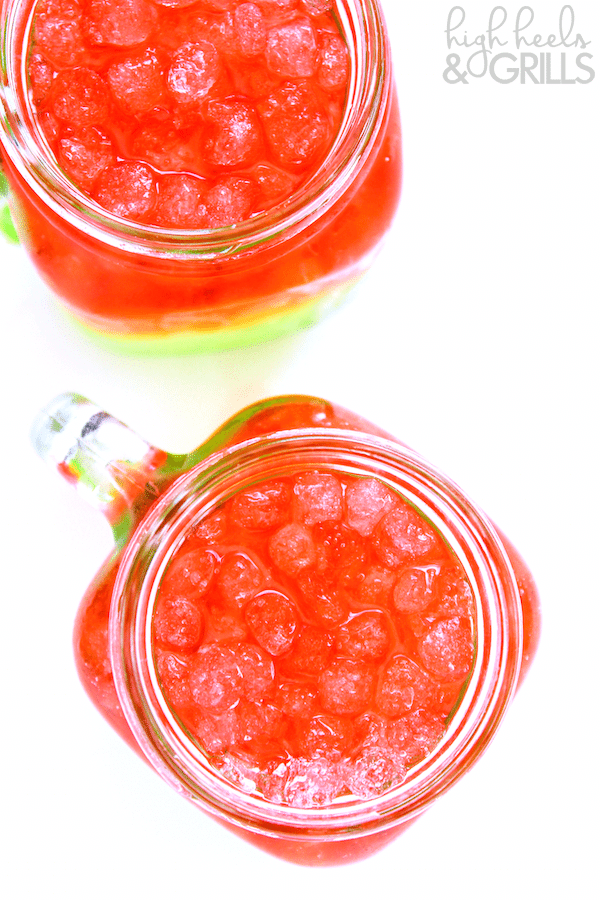 Watermelon Layer Drink - Such a cute, summery drink! Would be great for a watermelon themed party or BBQ.