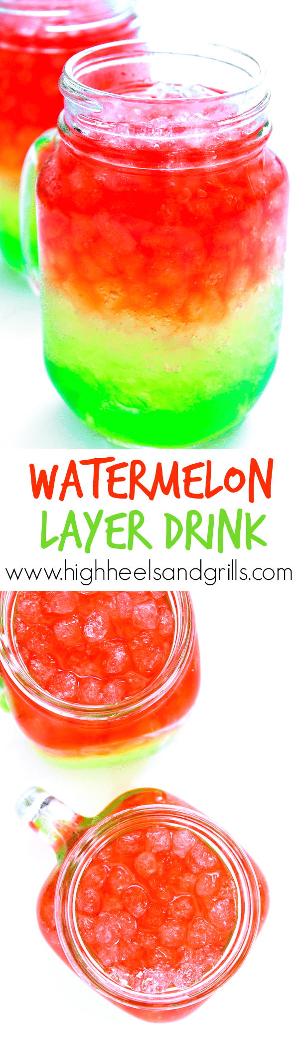 Watermelon Layer Drink - Such a cute, summery drink! Would be great for a watermelon themed party.
