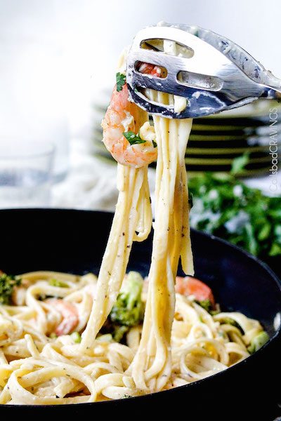 30 Minute Roasted Shrimp and Broccoli Fettuccine Alfredo - Easy Meal Plan Sunday #7