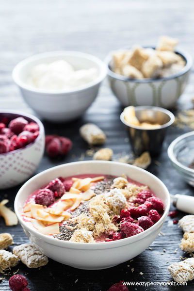 Raspberry Vanilla Cereal Smoothie Bowl - Easy Meal Plan #14