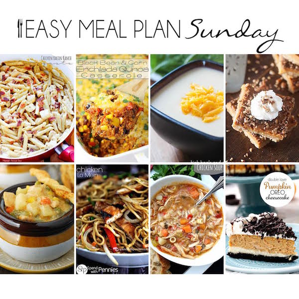 Easy Meal Plan #14 - 6 dinners, 2 desserts, and a breakfast idea for your Saturday morning!