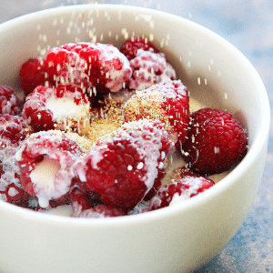Raspberries and Cream Fruit Bowl