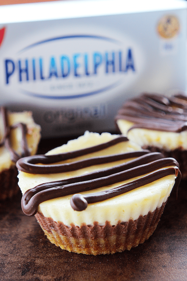 Mini Chocolate Orange Cheesecakes Labeled