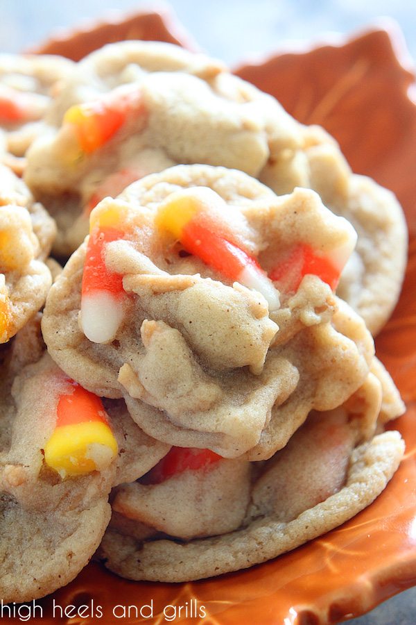 Plate of Candy Corn Chow Mein Cookies.