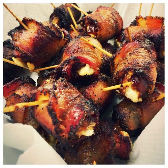 Best Thanksgiving Side Dishes - Bacon Wrapped Date with Goat Cheese