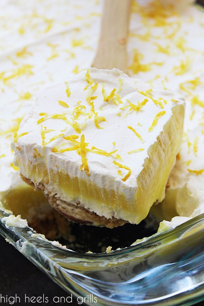 No Bake Lemon Layered Dessert High Heels And Grills