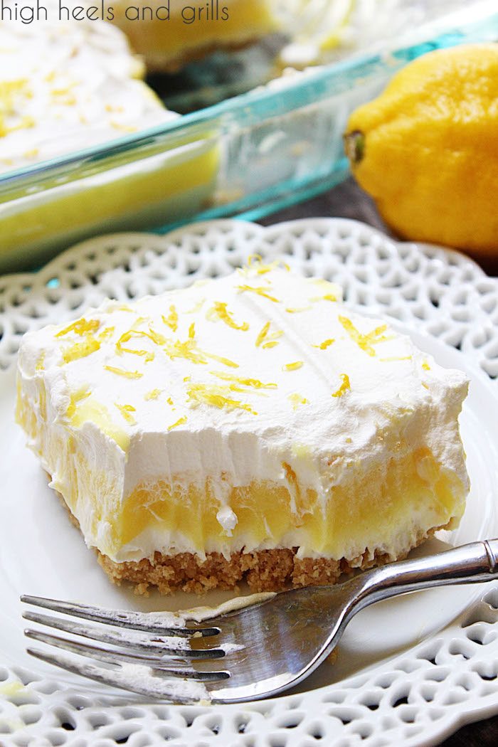 Bite of No Bake Lemon Layered Dessert.