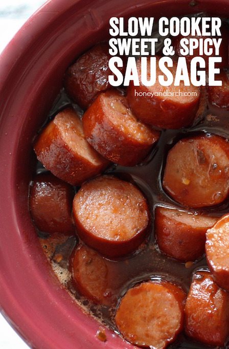 Best Appetizer Recipes - Slow Cooker Sweet and Spicy Sausage