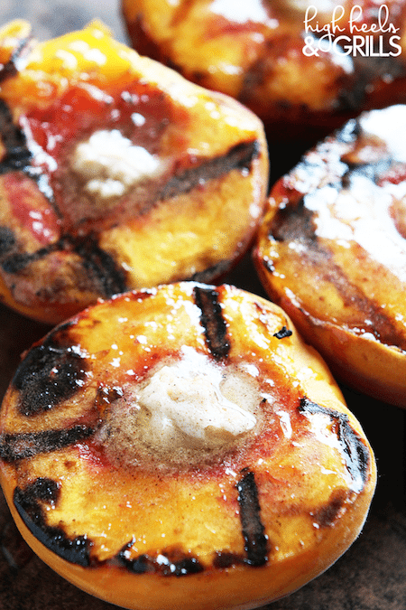 Up close shot of Cinnamon Sugar Grilled Peaches - Best Skinny Dessert Recipes