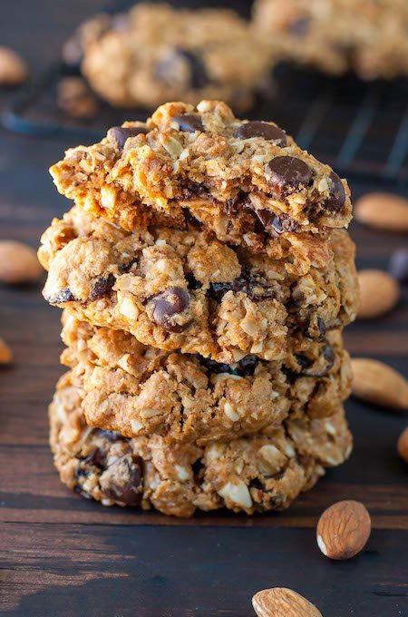 Stack of Skinny Chocolate Cherry Oatmeal Cookies - Best Skinny Dessert Recipes