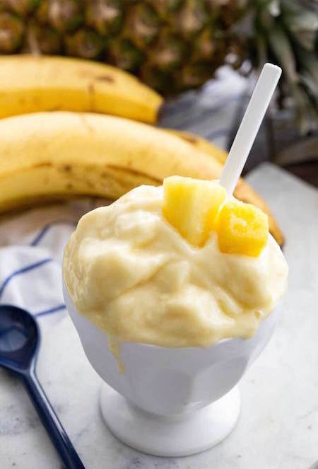 Creamy, melty, Skinny Dole Pineapple Whip in a cup - Best Skinny Dessert Recipes