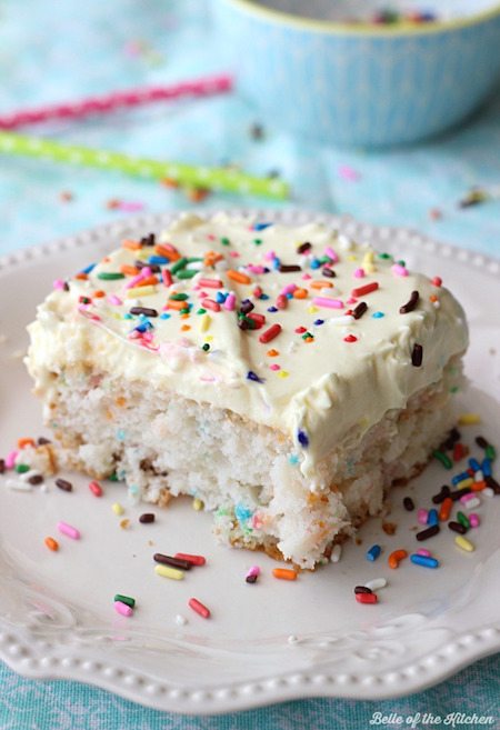 Slice of Skinny Funfetti Cake - Best Skinny Dessert Recipes