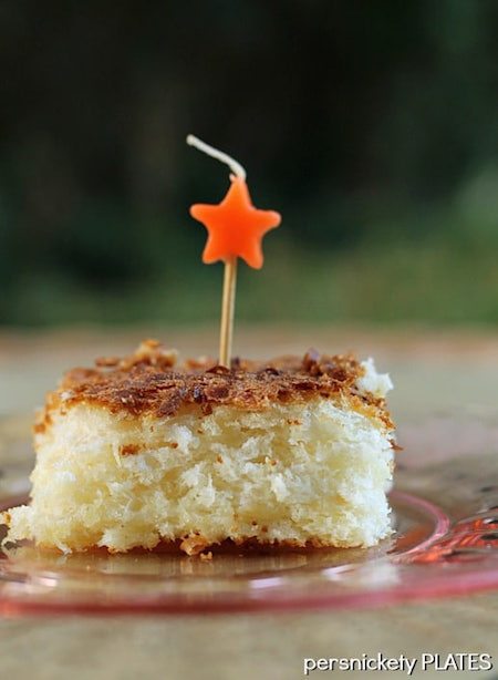 Slice of Skinny Pineapple Coconut Cake - Best Skinny Dessert Recipes