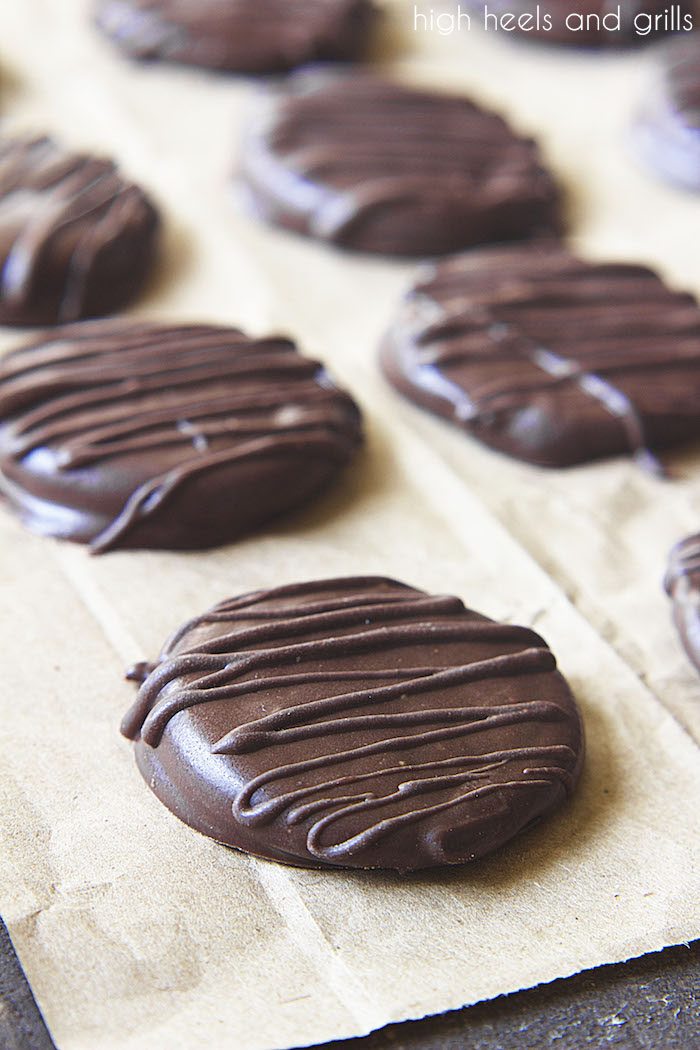 Tray of cooling Homemade Thin Mints - High Heels and Grills