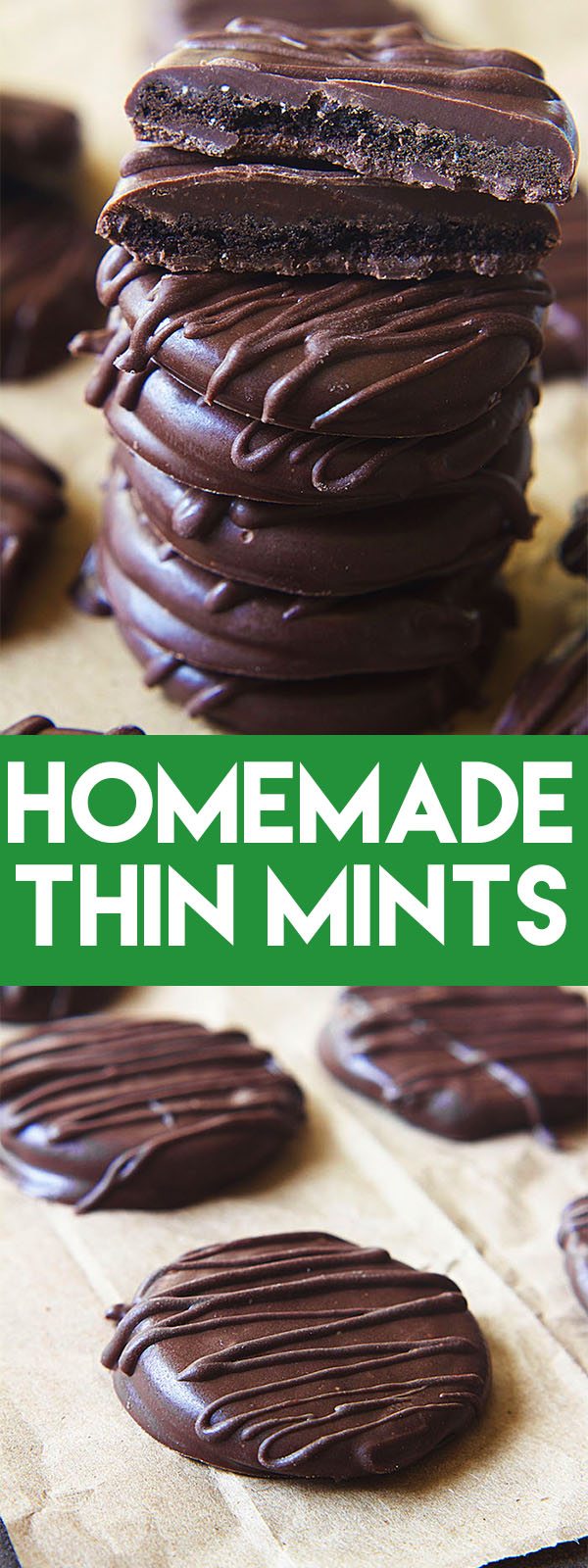 Homemade Thin Mints are so easy to make and you can enjoy them long after Girl Scout cookie season is over! #thinmints #girlscoutcookie #cookie #dessert #chocolate #mint #easy #nobake