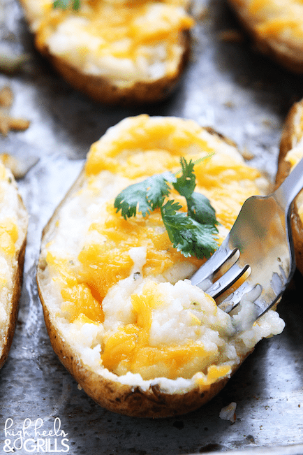 Cheddar Ranch Twice Baked Potatoes - Best Easter Side Dish Recipes