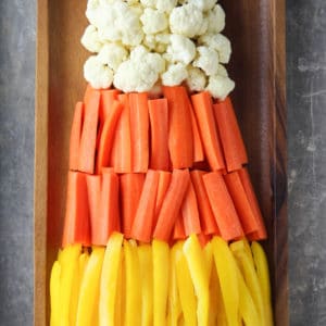 Candy Corn Halloween Veggie Tray