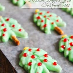Chocolate Covered Pretzel Christmas Trees